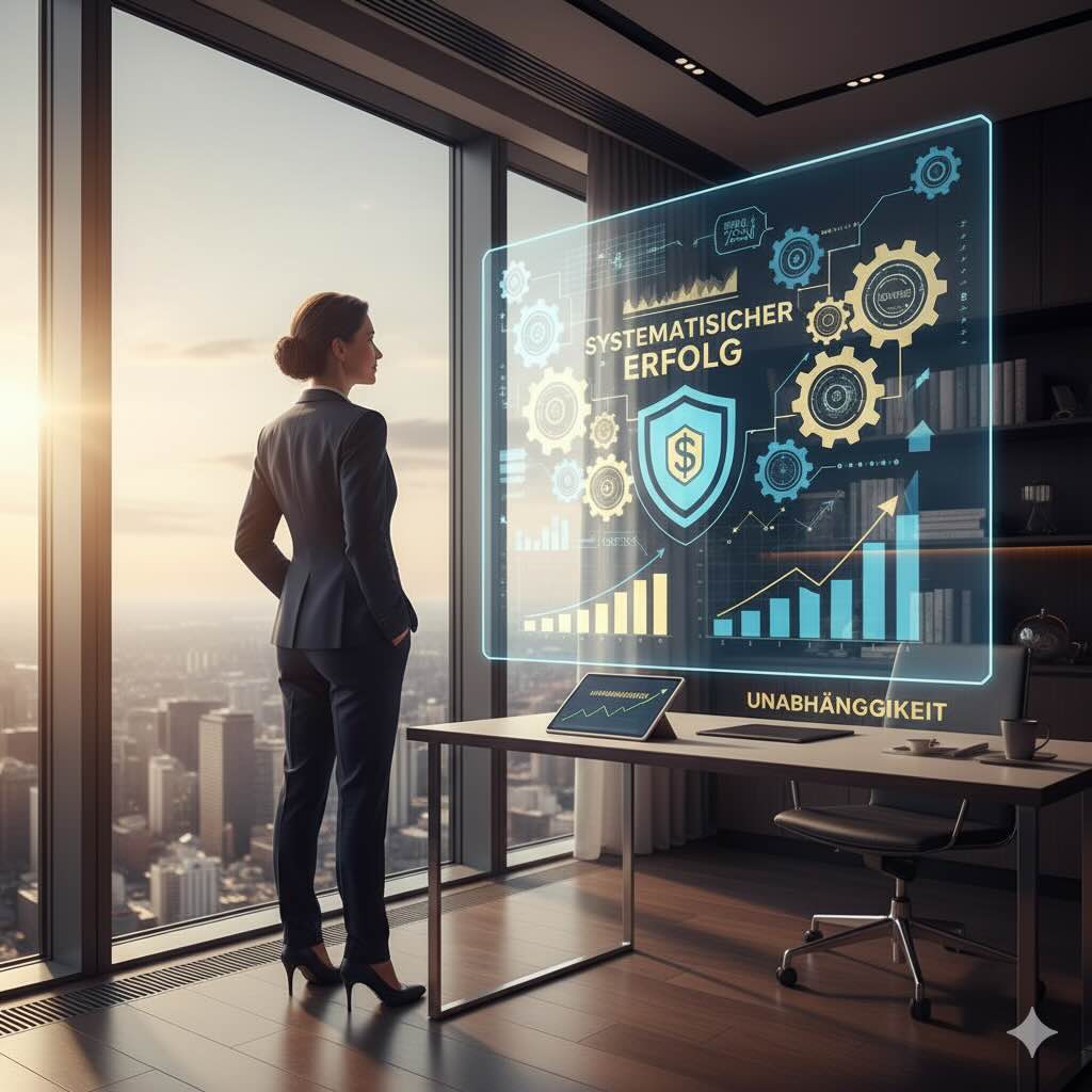 Unternehmerische Führungspersönlichkeit, die Dominanz und langfristige finanzielle Unabhängigkeit durch die Methode erreicht.