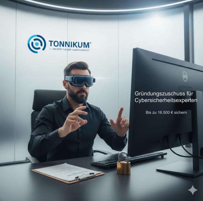 Souveräner Experte für Cybersicherheit nutzt die TONNIKUM Architektur zur Absicherung seines Gründungszuschusses in einer digitalen Arbeitsumgebung.
